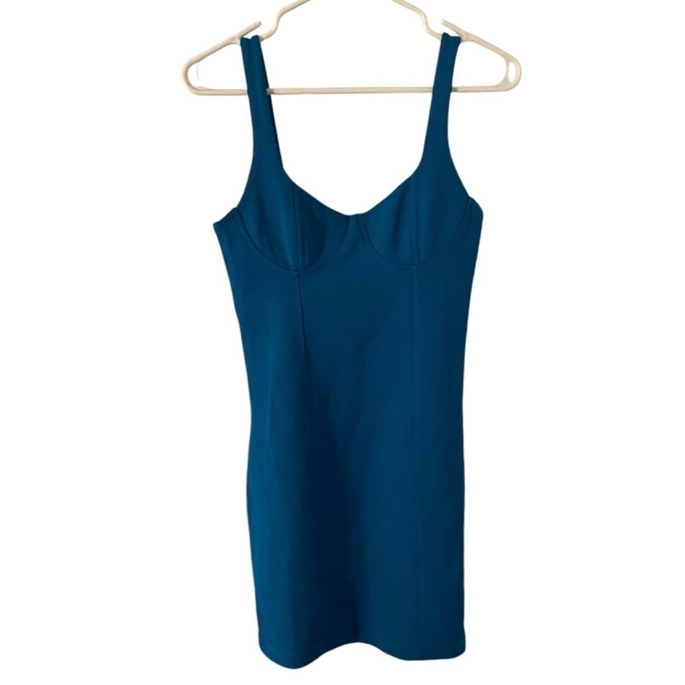 NWT Zara Bustier Bodycon Dress Blue Large